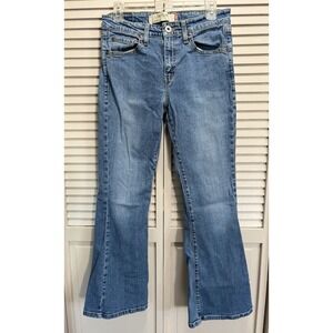 Vintage Levis 519 Flare Denim Jeans Light Wash Size 7S Mid Rise Logo Pockets Y2K